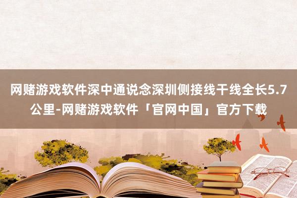 网赌游戏软件深中通说念深圳侧接线干线全长5.7公里-网赌游戏软件「官网中国」官方下载